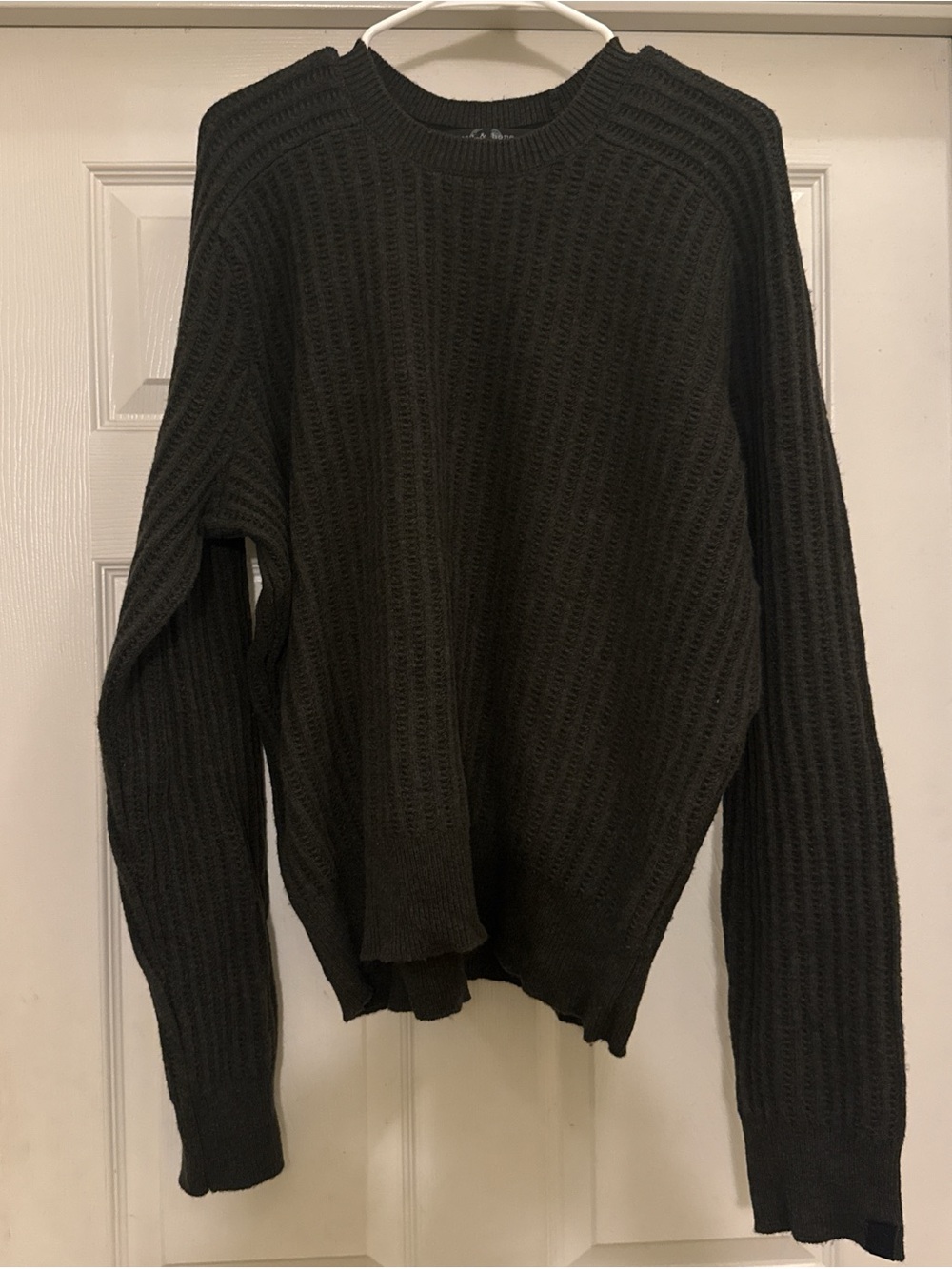 rag & bone Charcoal Ribbed Crewneck Sweater